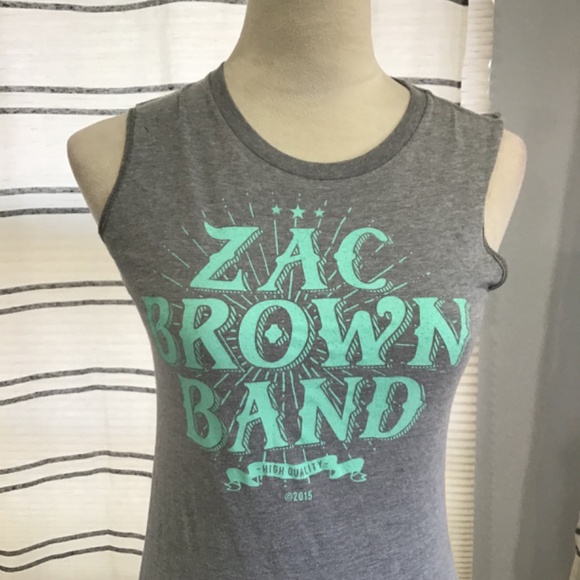 Zac Brown Band Women Size SM Cotton Sleeveless T-Shirt 2015 Tour Country Music - Picture 2 of 9